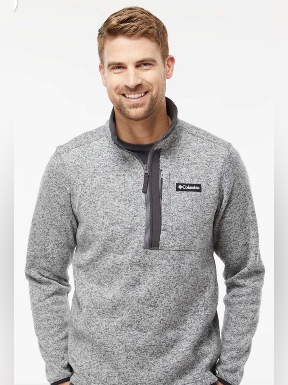 Columbia Sweater Weather Fleece Long Sleeve Half Zip Pullover Heather Gray Sz XL